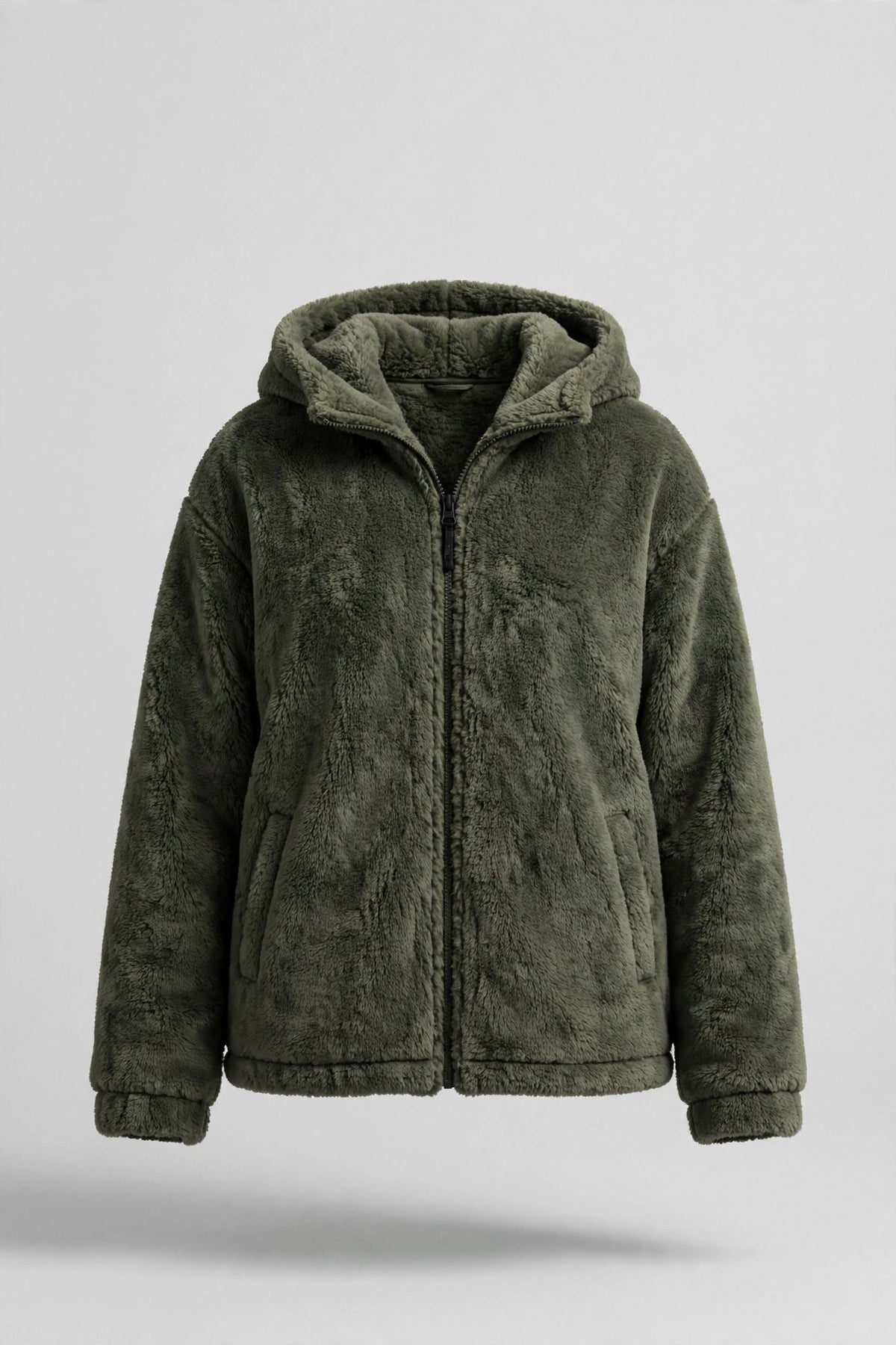 Sierra Double-Fleece Hooded Jacket in Army Green